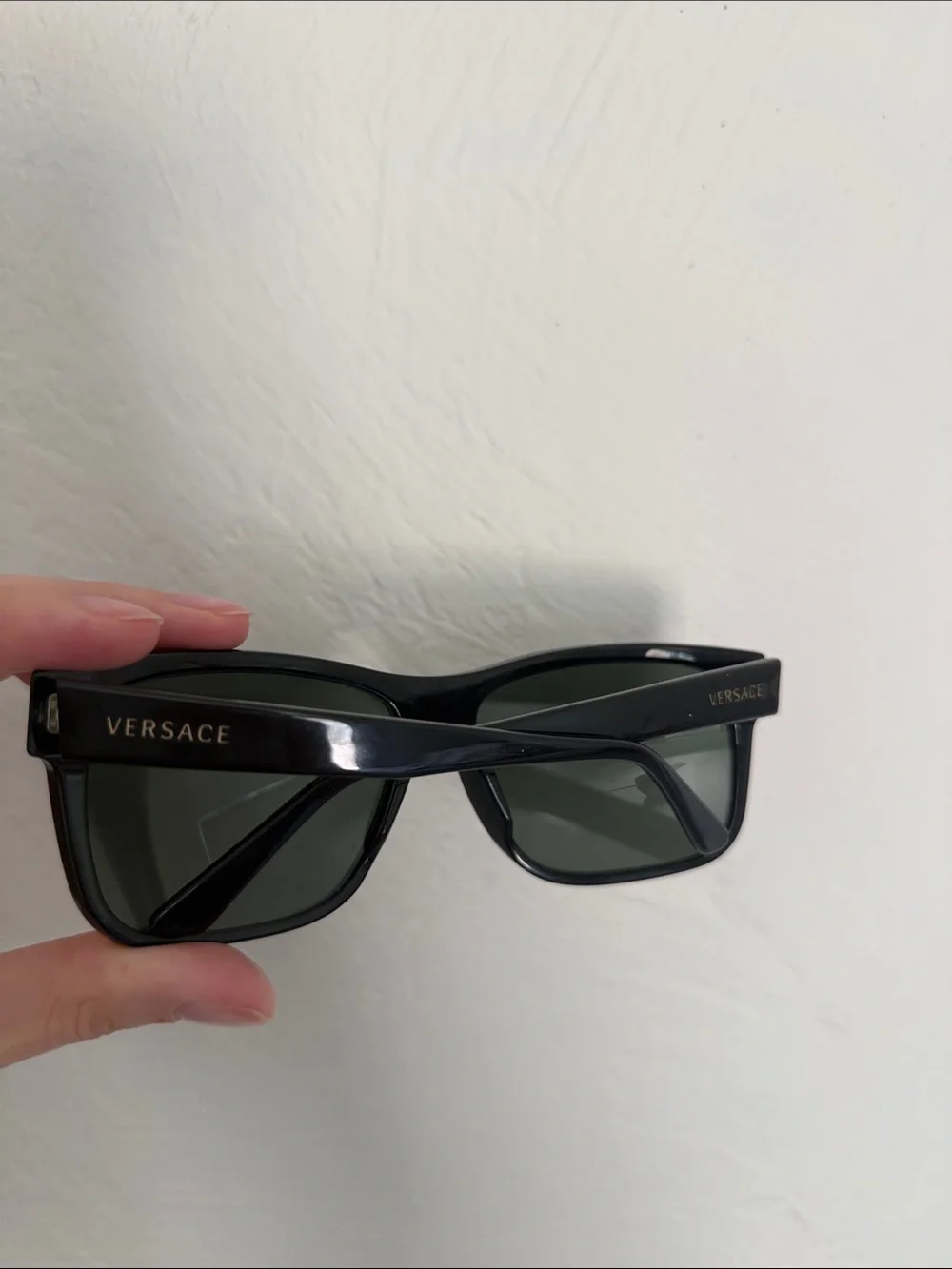 Versace Men's Black Sunglasses with Dark Lenses